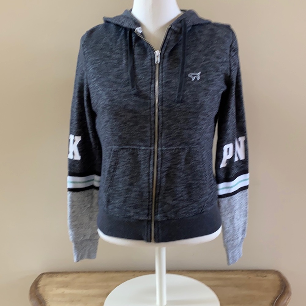 PINK VICTORIA’S SECRET MARLED GRAY HOODIE